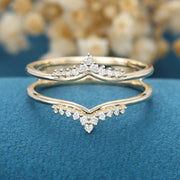 Round Shaped Moissanite Unique Wedding Band Mapple Gems